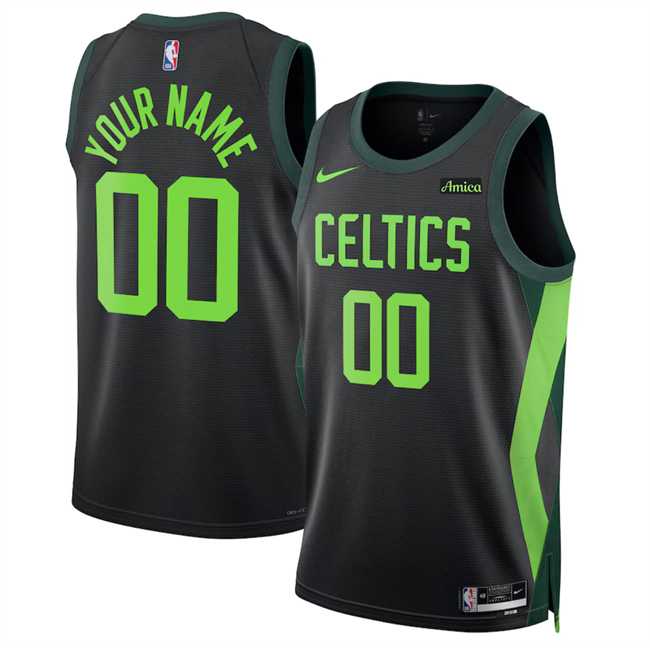 Men%27s Boston Celtics Active Player Custom Black 2024-25 City Edition Stitched Basketball Jersey